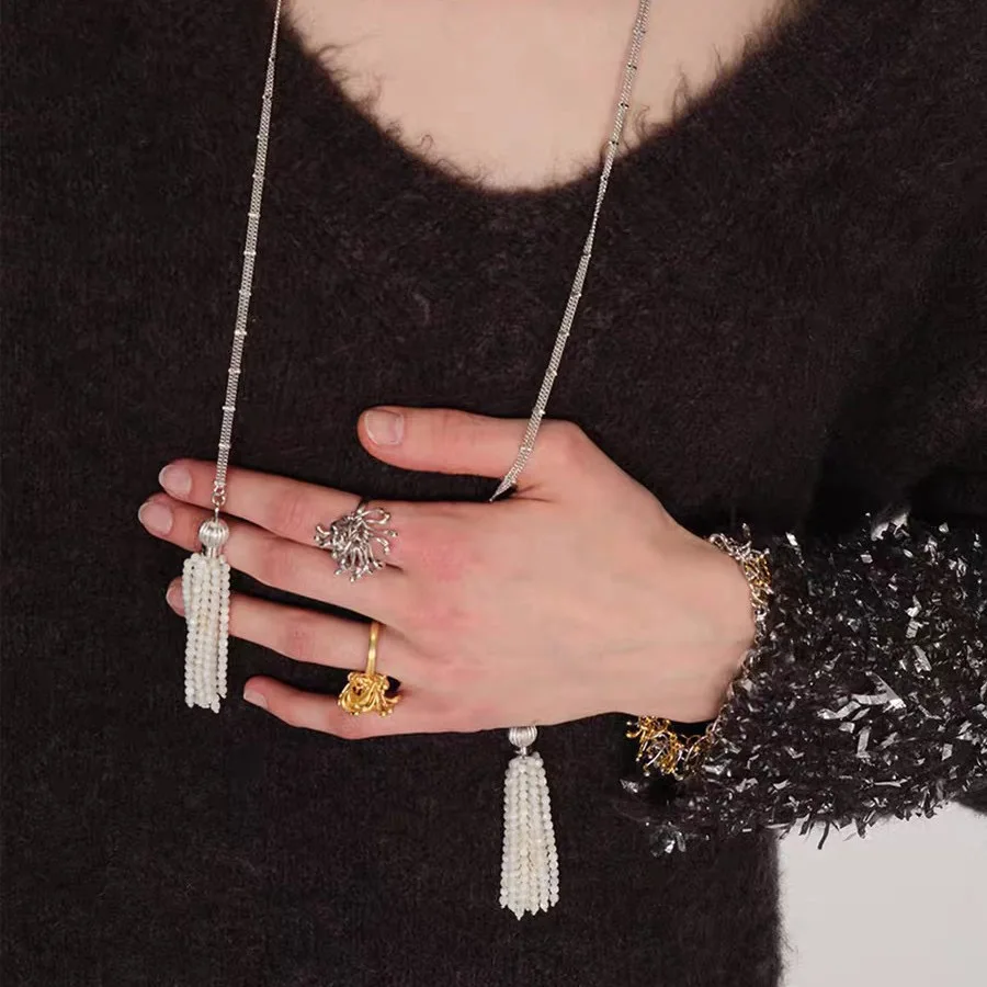 

2026 fashion classic freshwater pearl necklace, high-end baroque style, adjustable, simple fringed, personalized fashion GIFT