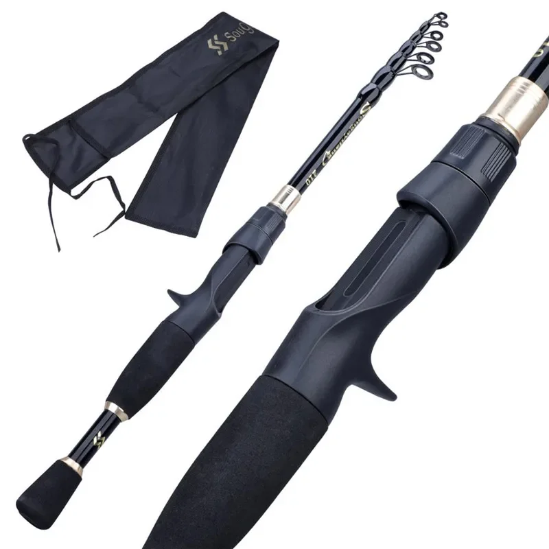 Sougayilang Ultralight Telescopic Fishing Rod Carbon Fiber Spinning/Casting 1.8-2.4m Tackle