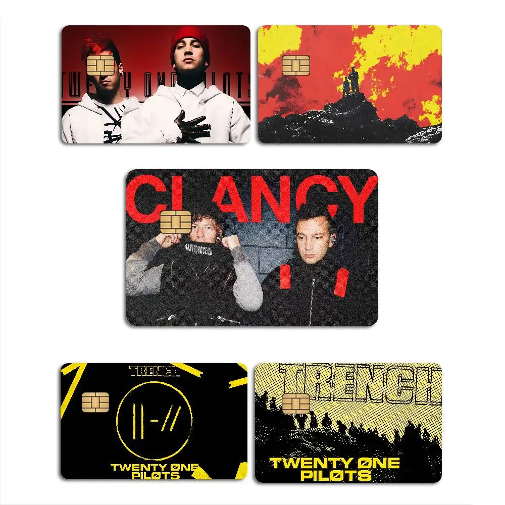 Popular Band T-Twenty One P-Pilots Anime Cartoon Bear Skin Sticker Film Tape Case for Big Credit Debit Card Front Side