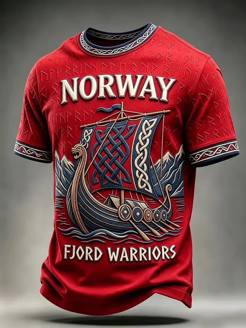 Long Beard Viking Helmet Pattern 3D Print Casual Street Outdoor Fitness Men Plus-size V-neck T-shirt Large Size parent-child Top