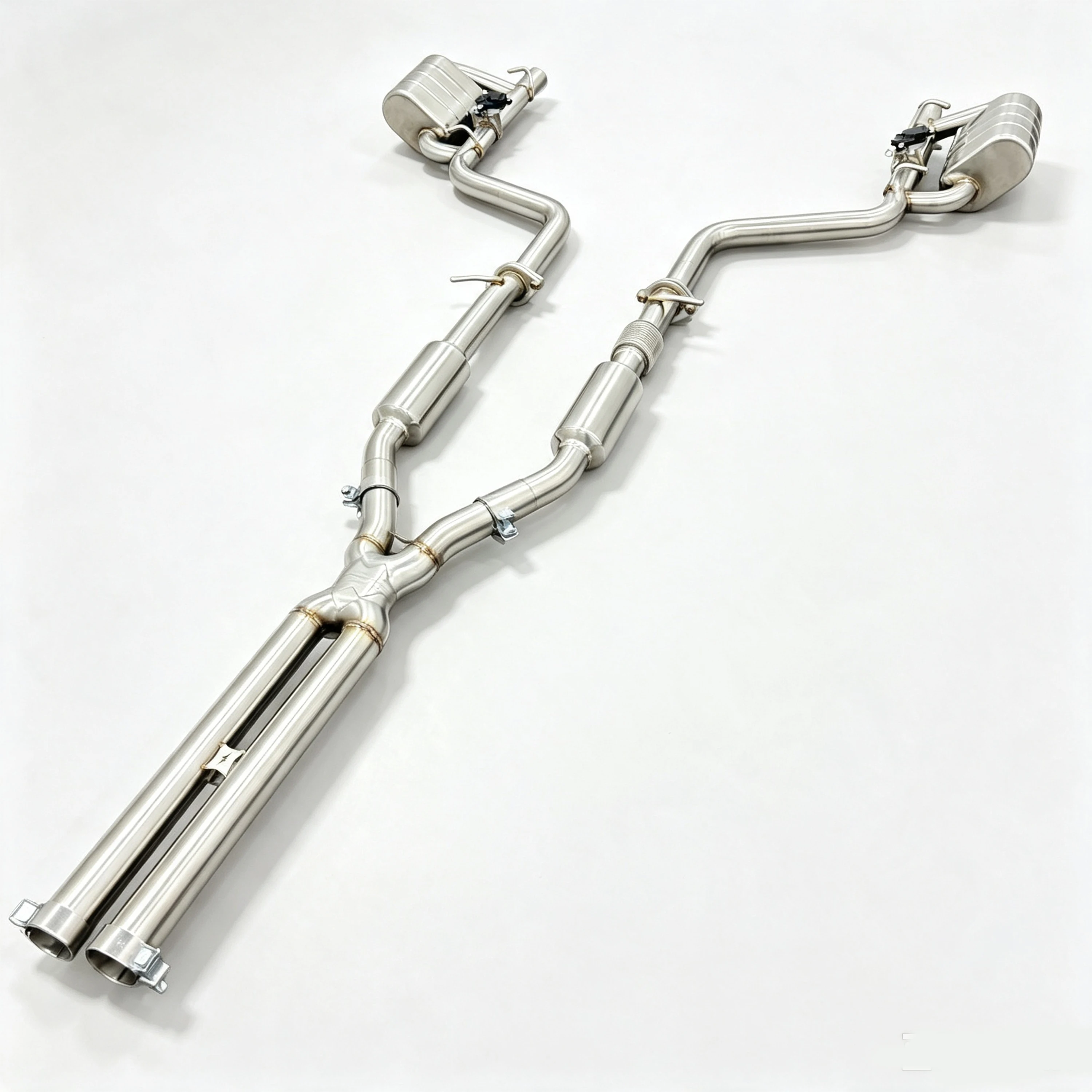 Edelstahl-Catback-Auspuffanlage mit Ventilen und Schalldämpfern für Dodge Challenger 3.6L 6.2L – Detail 6