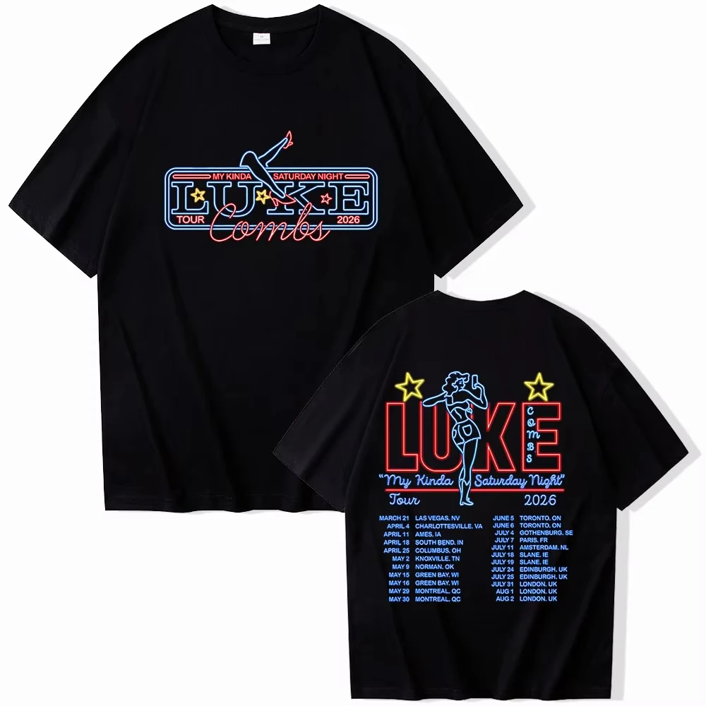 Luke Combs 2026 Tour T-shirts Men's Clothing Women's Luxury Short-sleeved Comfortable Casual T-Shirt Gifts Summer T Shirt