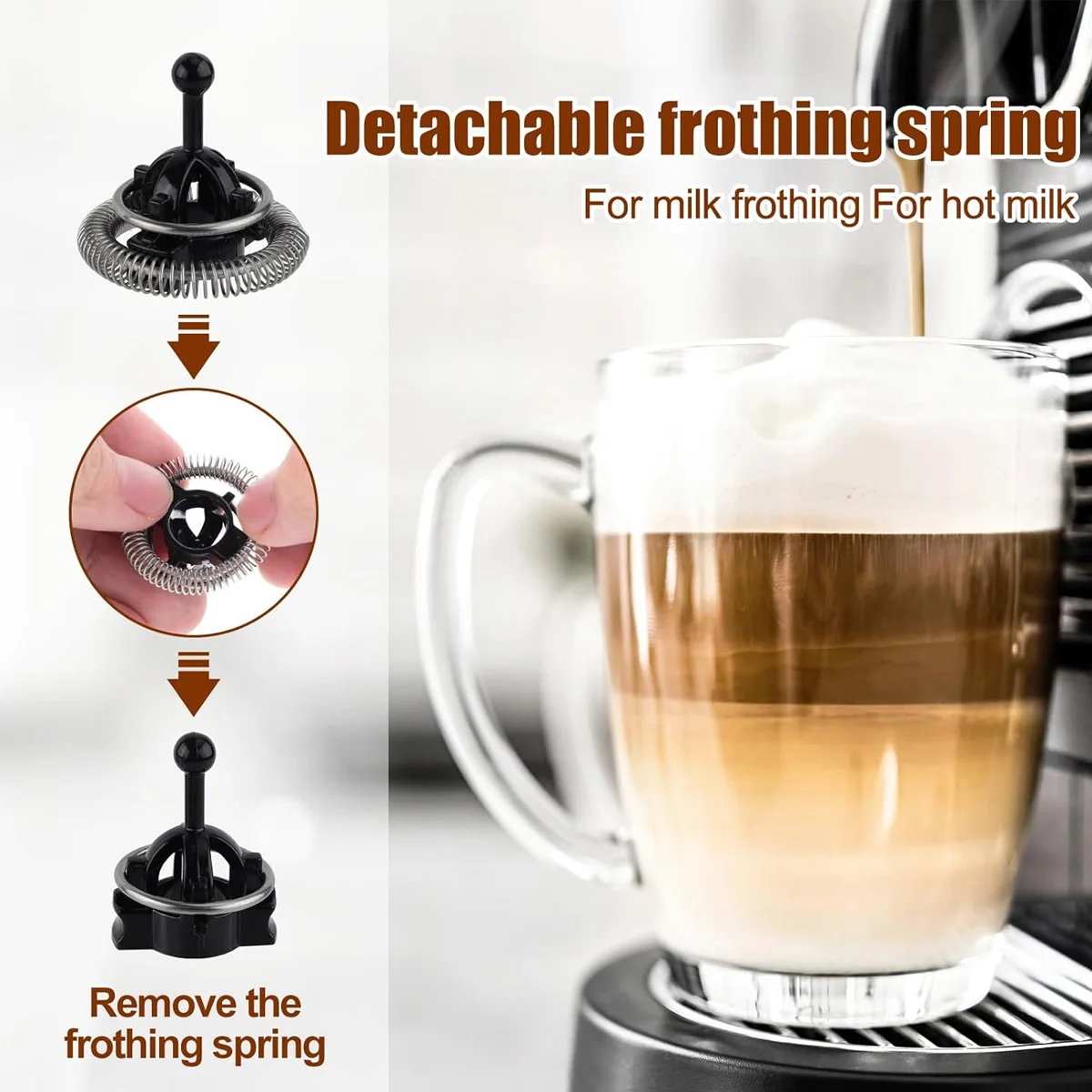 Accesorios de repuesto para espumador de leche D9, batidores para espumador de leche compatibles con Nespresso, repuesto para espumador de leche Aeroccino