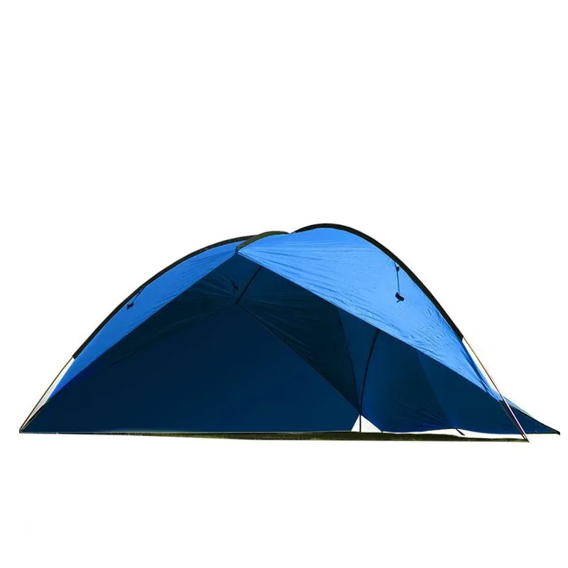 Imagem -03 - Outdoor Large Space Triangle Sunshade Camping Tent Beach Sunscreen Toldo Canopy Tour Tarp Multiple Family Shelter 3walls