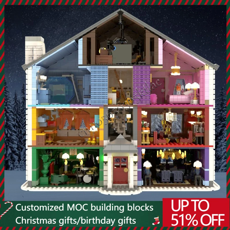 

4348 Parts Famous Music Series Loves House MOC Scene Model Creative For Children Surprise Christmas Toys Assembly Puzzle Gifts