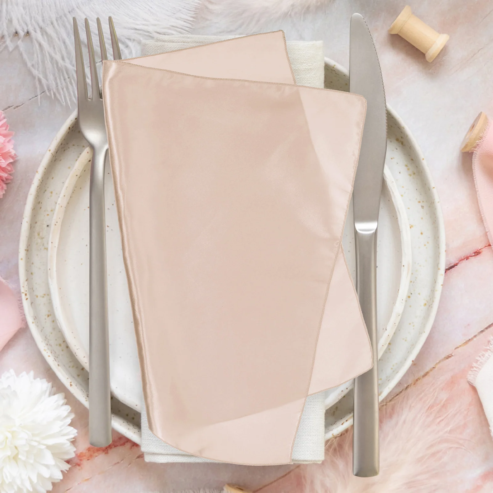 

8 Pcs Cloth Napkin Fabric Napkins Washable Dinner Flower Hair for Party Neutral