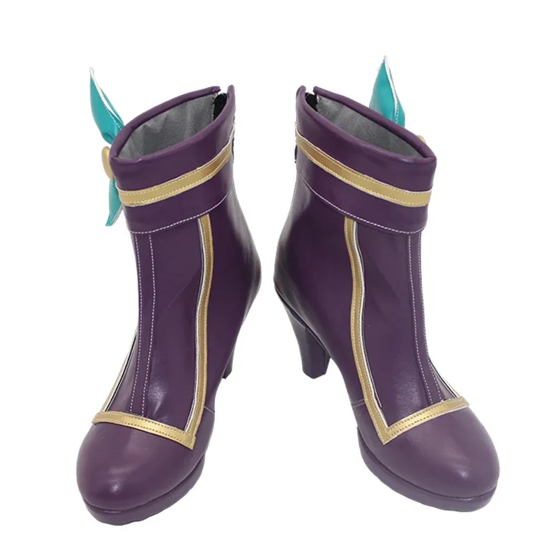 LOL القهوة الحبيب Jinx تأثيري أحذية بو أحذية من الجلد هالوين كرنفال الأحذية تأثيري الدعائم مخصص #4