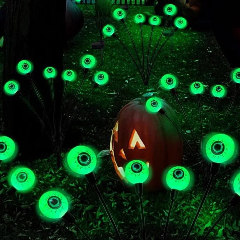 Luci a bulbo oculare solare a LED per esterni impermeabili Halloween Decorazione esterna Luci a corda Lampade da giardino Cortile Vacanza PartyDecor