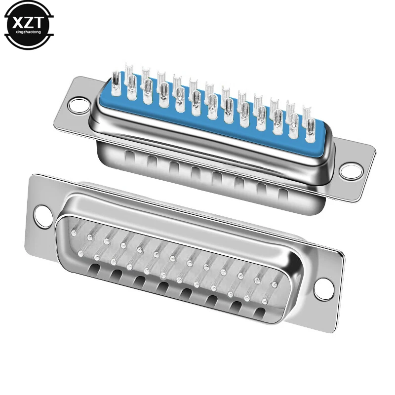 Masculino e Feminino Solda Tipo Conector de Solda, D-SUB DB25 Pin, Adaptador Estendido, Alta Qualidade, 25 Pin, 1 Par