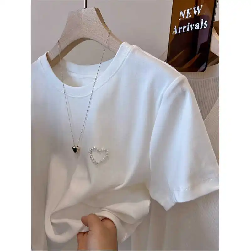 Casual Solid Color Women's Short Sleeved Loose Round Neck Plus Size Simple Tops Summer Commuting All Match T-shirts
