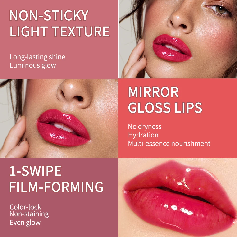 Lakerain عصير توهج تينت مرآة طويلة الأمد تألق السلس مشع الشفاه تينت ترطيب عميق اشراق عصير توهج أحمر الشفاه #3