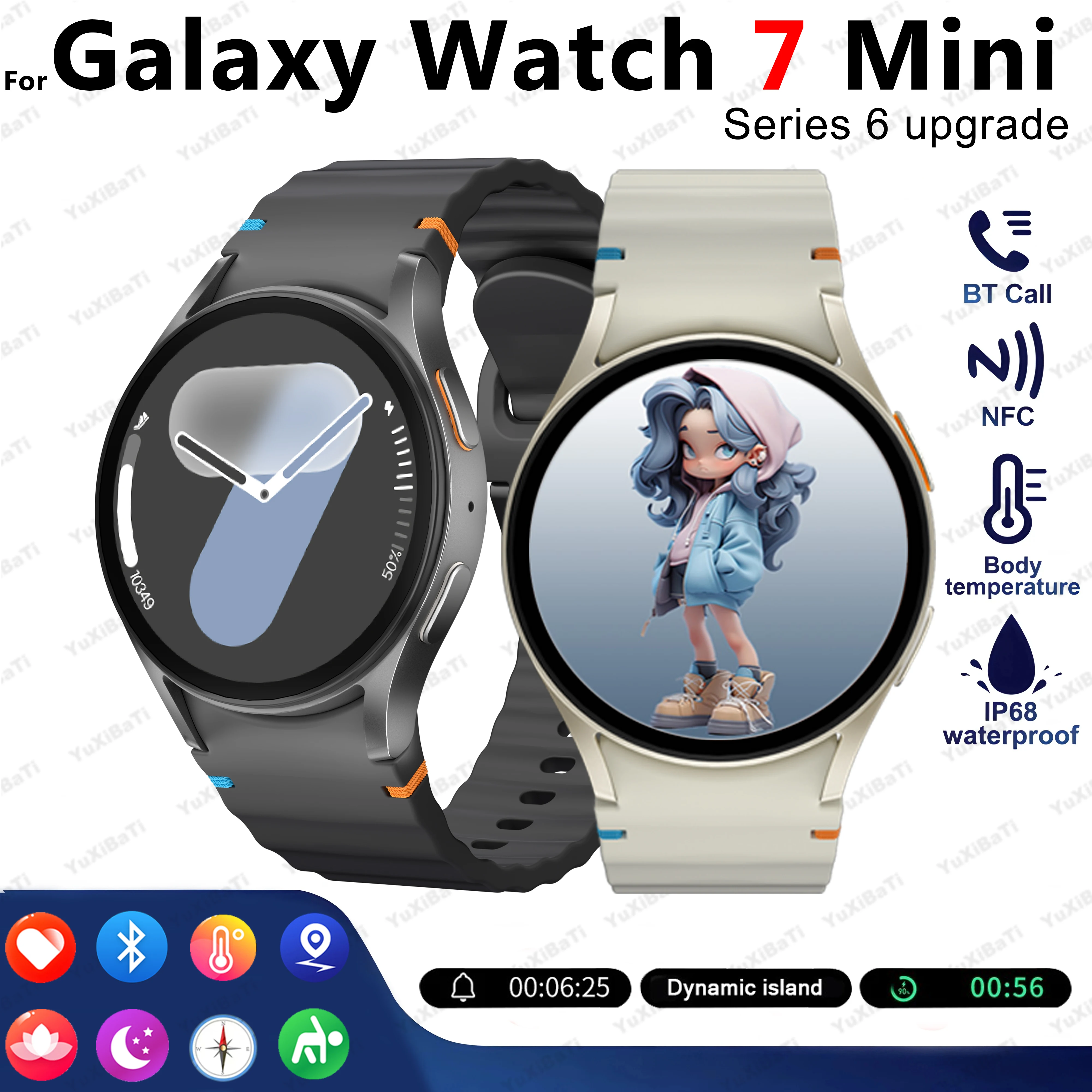 

For Galaxy Watch 7 Mini Smart Watch Men Women AMOLED HD Screen Heart Rate Fitness Sport Waterproof Bluetooth Call Smartwatch