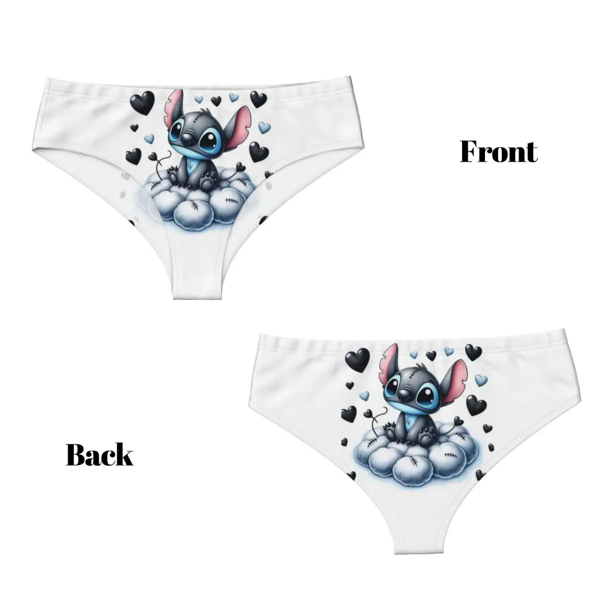 Custom Womens SLilo And Stitch Cartoon Panties Underwear Female Breathable Anime Briefs Underpants