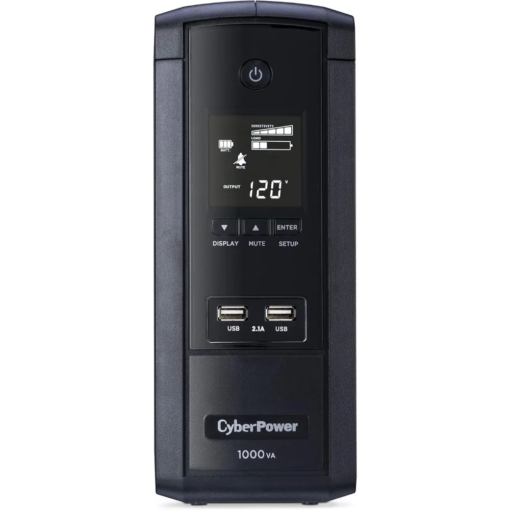 Intelligent LCD UPS System 1000VA/600W 10 Outlets AVR Mini-Tower  AUTOMATIC VOLTAGE REGULATION MULTIFUNCTION LCD PANEL