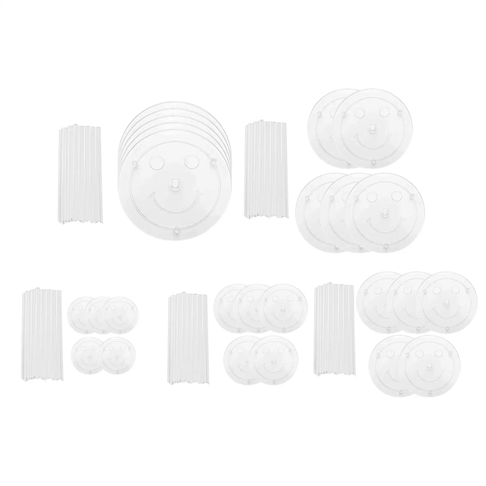 Multi-Layer Cake Support Set with 5 Board with 15 Rods Clear White Piling for Cake Stands Construction Stacking Making Baking