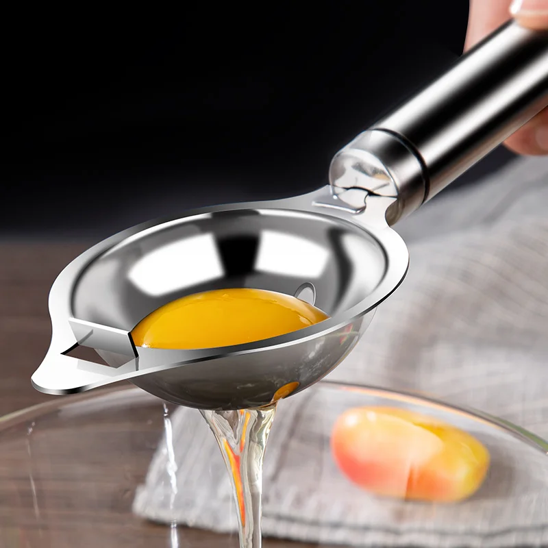 

Egg White Separator Stainless Steel Tools Eggs Yolk Filter Gadgets Kitchen Accessories Separating Funnel Spoon Divider Utensils