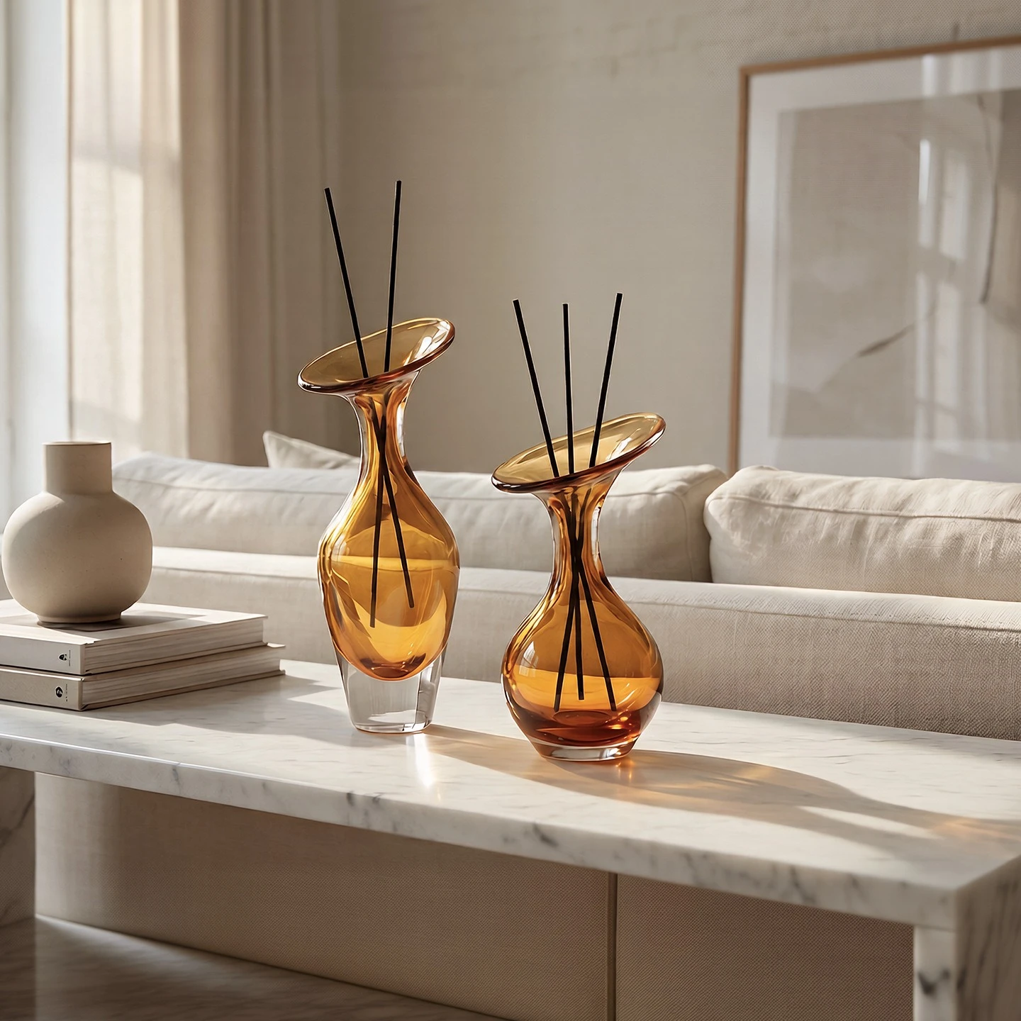 Amber glazed vase, simple art creative model room