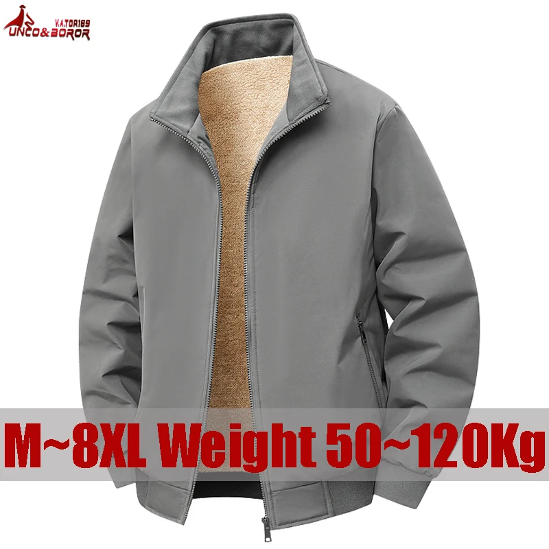 

Большие размеры 7XL 8XL, зимние мужские парки, пальто на флисовой подкладке, утепленная верхняя одежда, ветрозащитная стеганая куртка, теплая спортивная флисовая куртка из ягненка