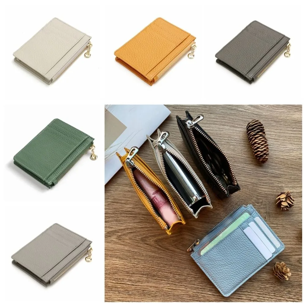 New Large Capacity Cowboy Short Wallet Multi-function Luxury Genuine Leather Purse Simple Cowhide Card Holder Gift