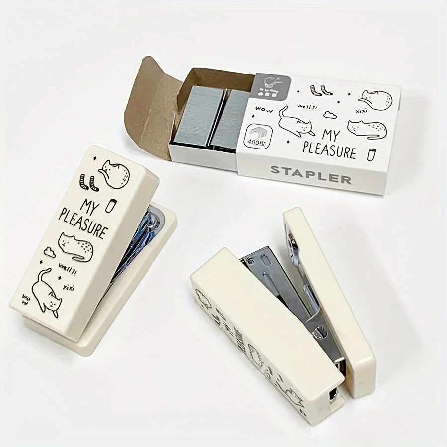 1 Mini stapler Mini School Supply kit Mini office supply kit, including mini stapler, staples, random colors