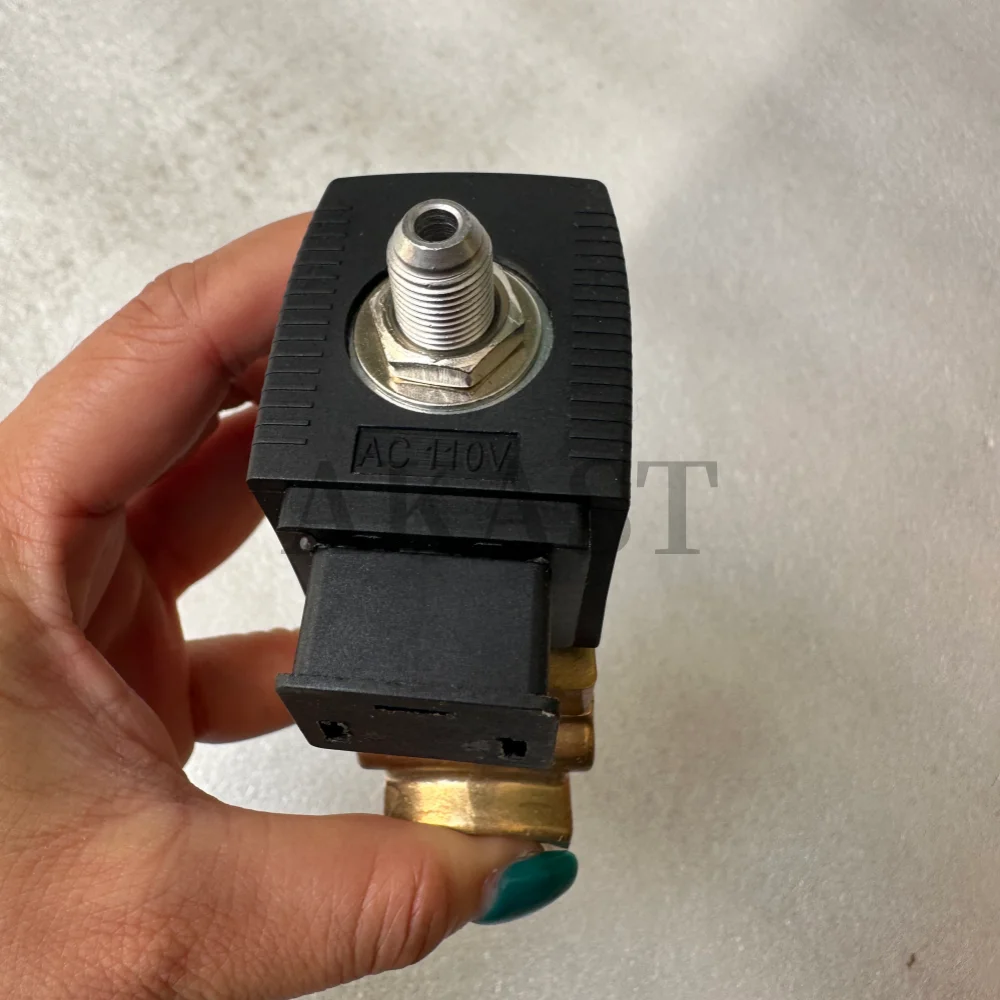 G1/4 3/8 1/2 AC110V Solenoid Valve For Screw Air Compressor Control Replacement Spare Parts