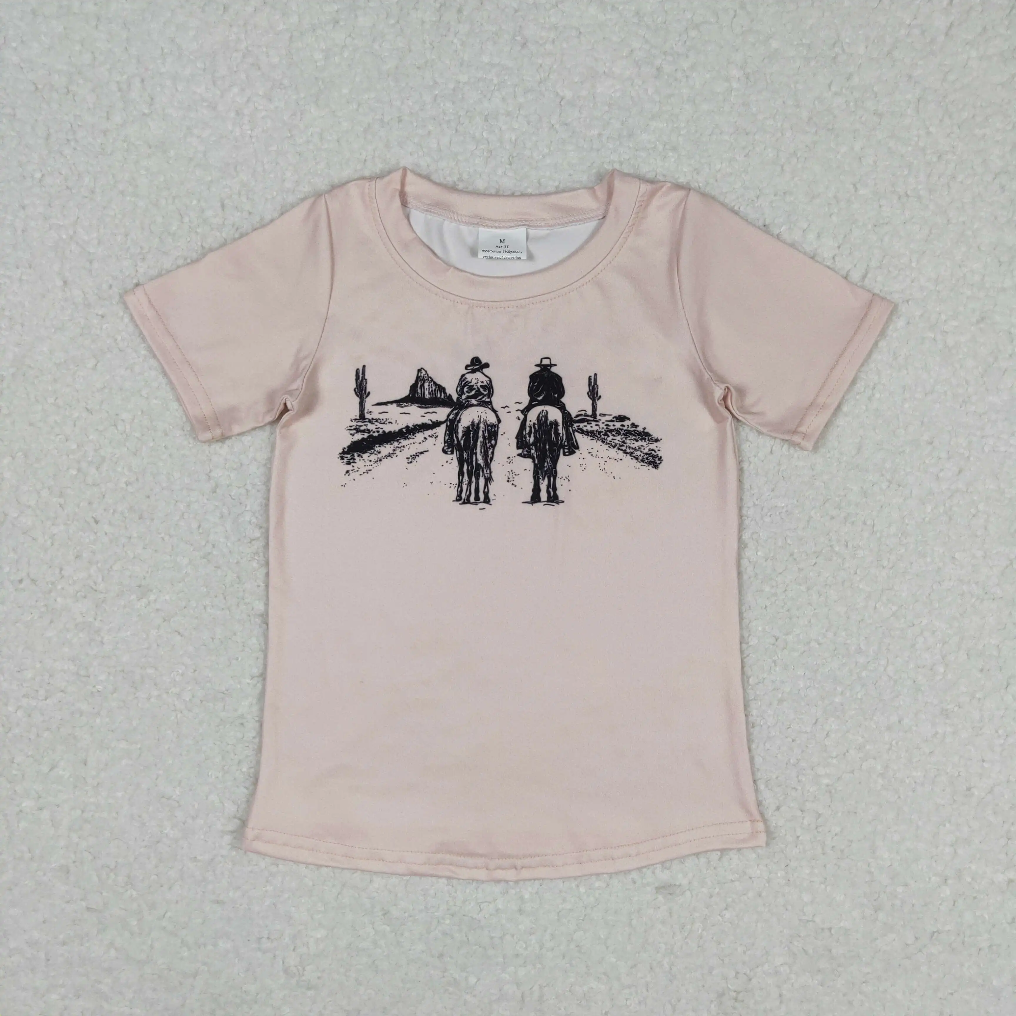 

z917-05 BT0554 Wholesale New arrival baby boys clothes Horse riding short sleeve top For Summer Boutique boys t-shirts