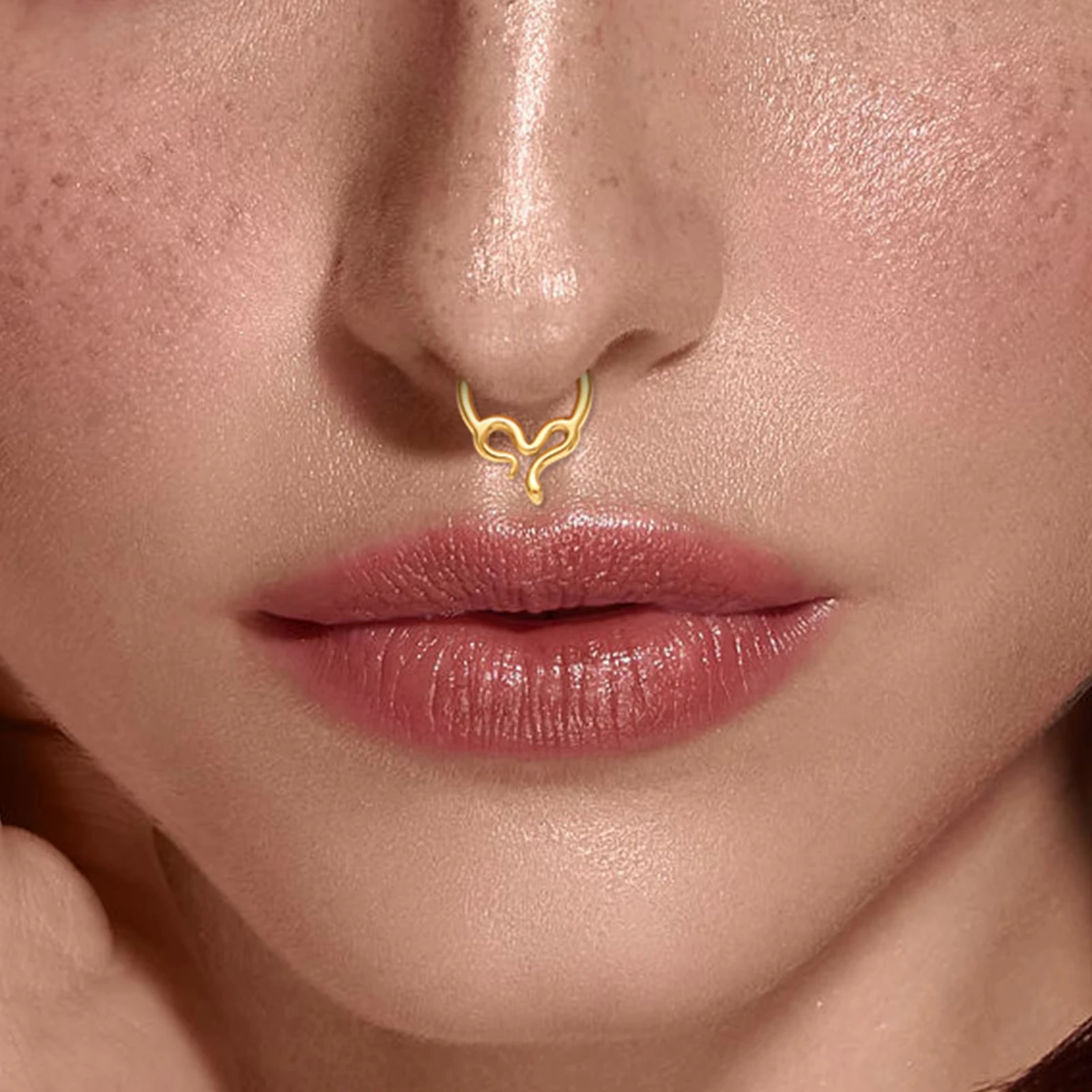 G23 Titanium Piercing Clicke Nose Rings Snake Septum Ring Hoop Piercing Cartilage Clicker Tragus Earrings Body Jewelry