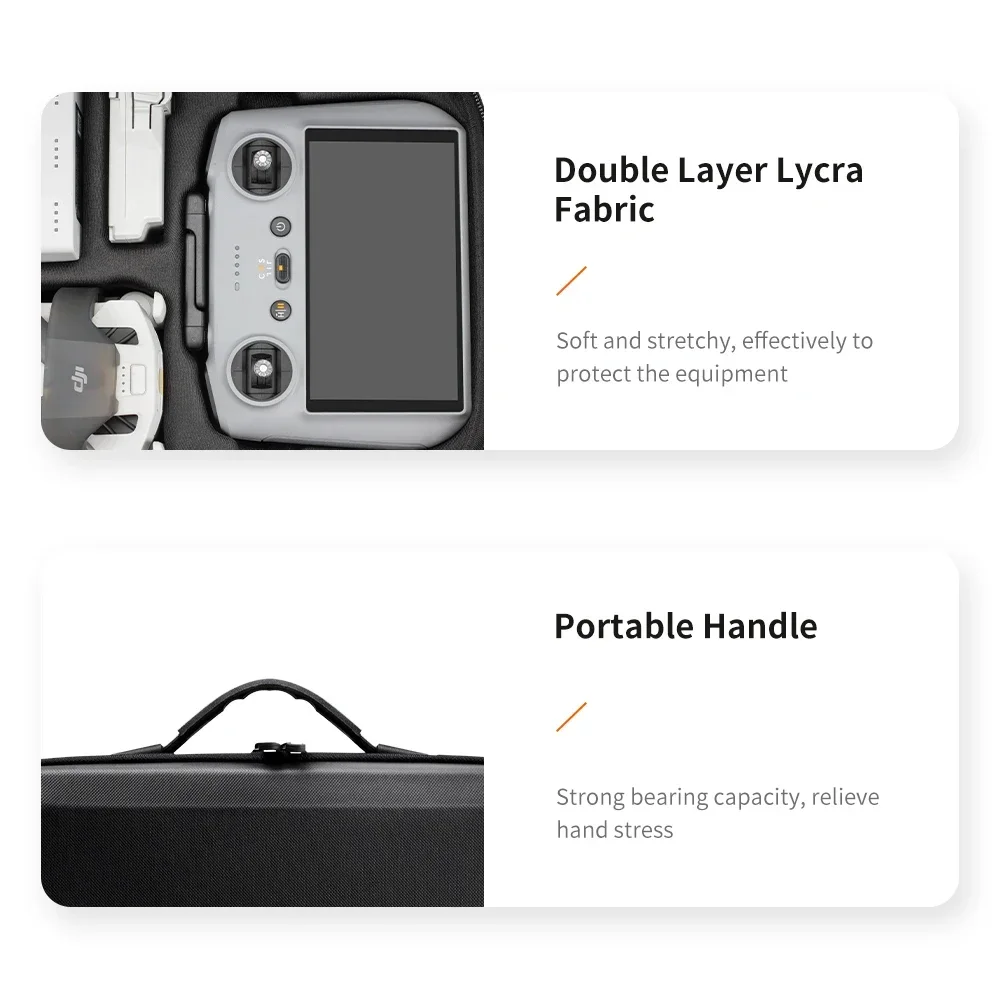 XFJI Storage Bag for DJI Mini 4 Pro RC 2/RC N2 Carrying Case Handbag Mini 4 Pro Drone Accessories Box Splash-proof Shoulder Bag