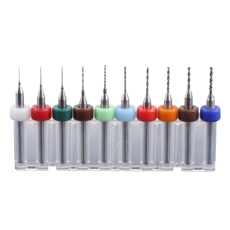 A2UD 10 peças placa circuito impressão PCB ferramenta micro brocas carboneto 0,3 mm a 1,2 mm