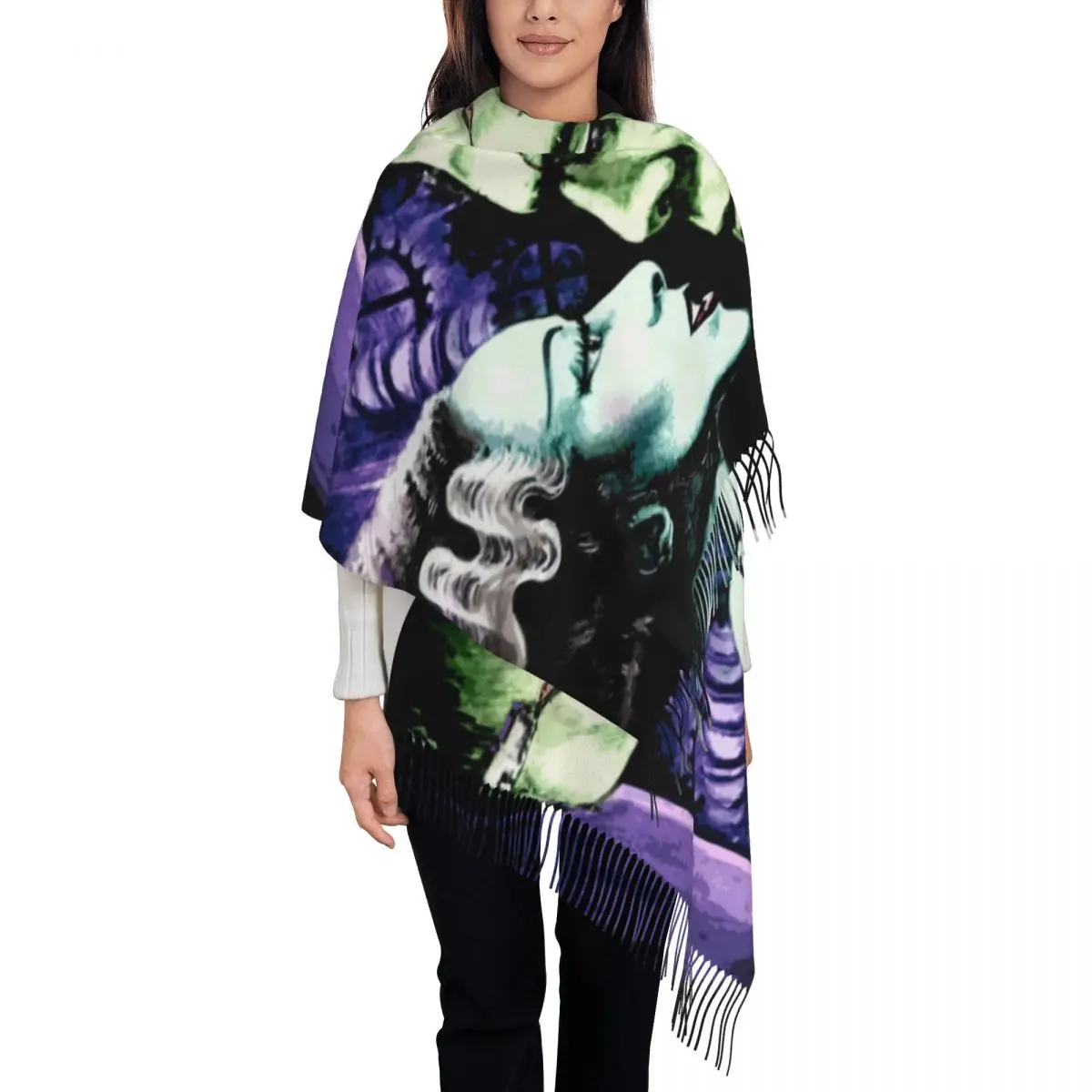 Customized Printed Bride Frankie Monsters In Love Scarf Men Women Winter Warm Scarves Frankenstein Spooky Horror Film Shawl Wrap