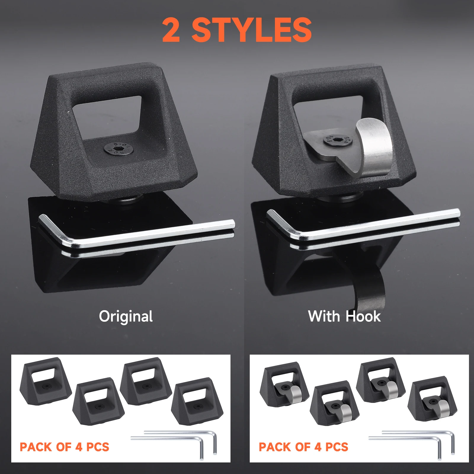 4 Pcs New Truck Rear Bucket Rail Hook Trunk L-track Splints Hook Fasteners Auto Accessories For Tesla Cybertruck 2023 2024 2025