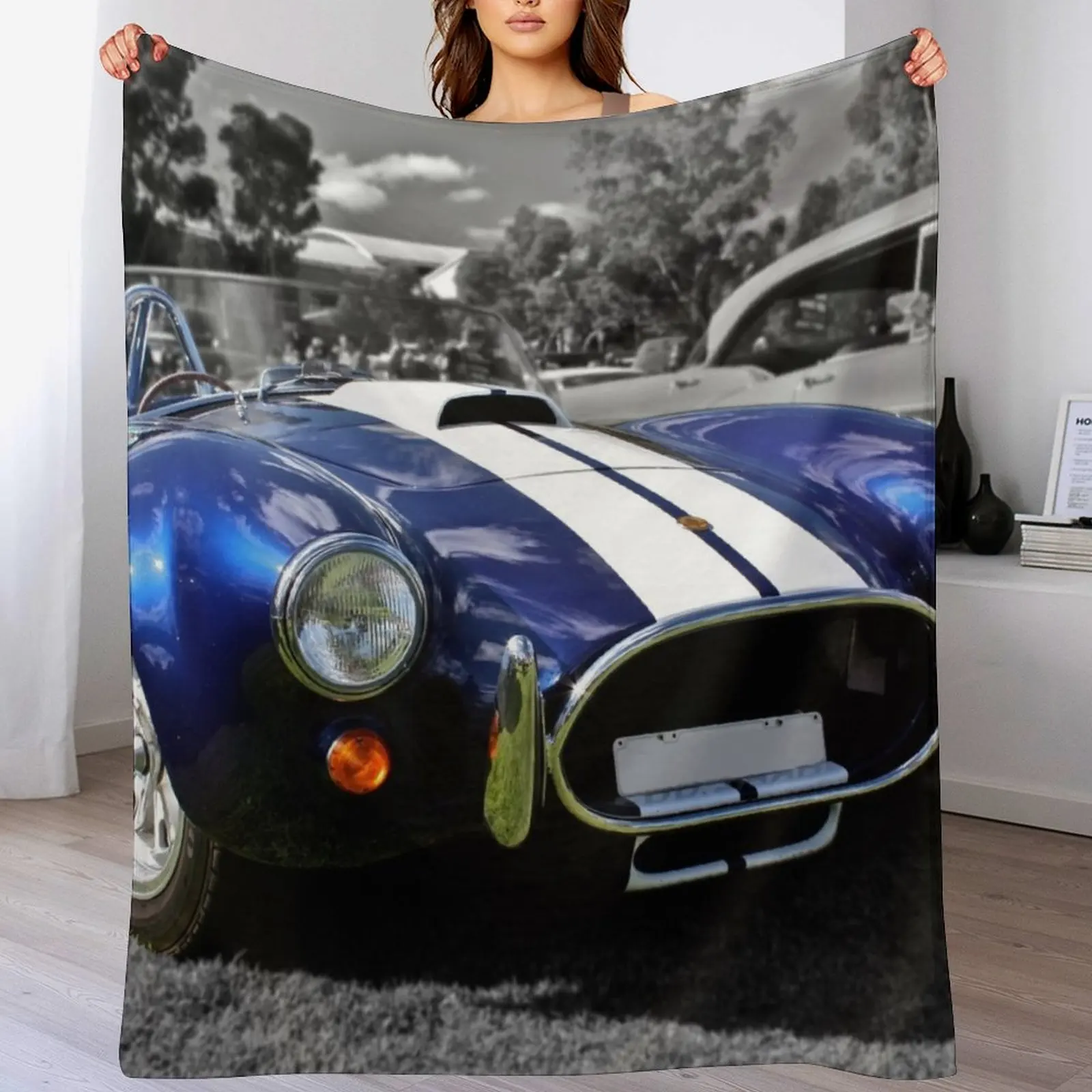 

Blue AC Cobra Throw Blanket Blankets For Bed heavy to sleep Multi-Purpose funny gift Blankets
