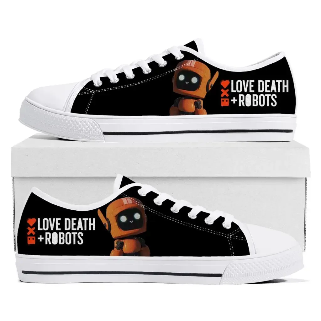 Love Death Robots Low Top Sneakers Mens Womens Teenager Canvas High Quality Sneaker Casual Custom Made Shoes Customize DIY Shoe