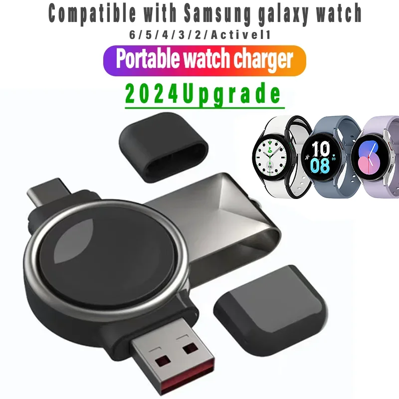 2 In 1 USB Type C Magnetic Wireless Charger Dock For Samsung Galaxy Watch 6 5 Pro 4 3 2 1 Classic Portable Fast Charging Station