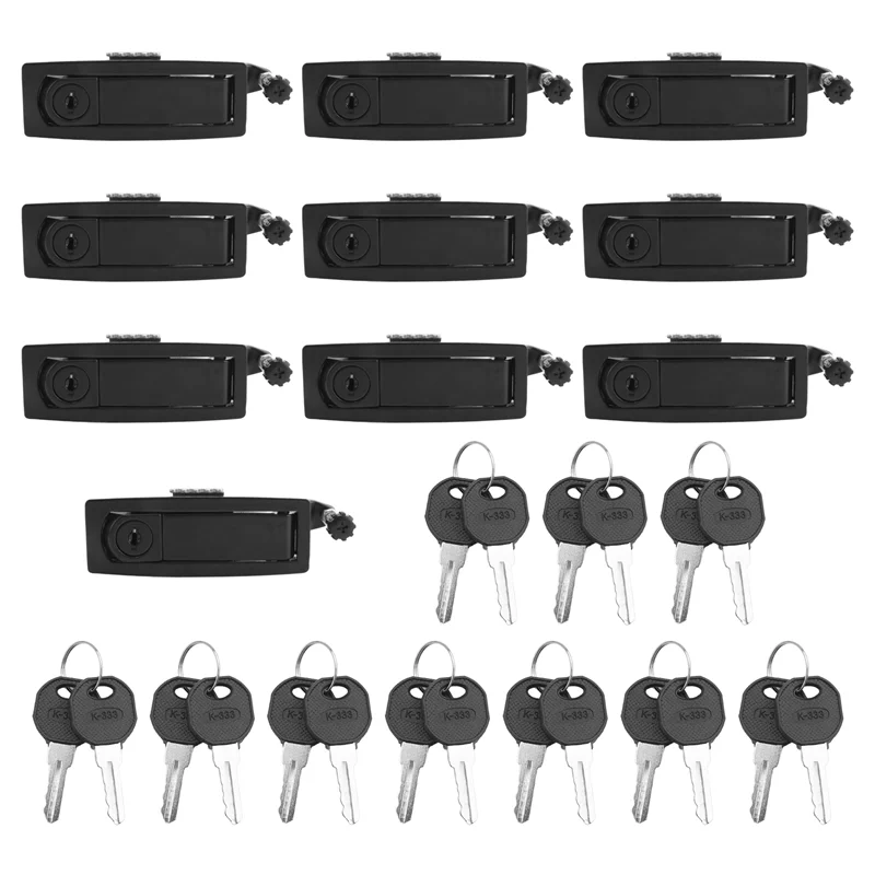 

10PCS Flush Lever Latch Lock Adjustable Lever Hand Lock Latches Thickness:1-5Mm For Marine Car RV Door