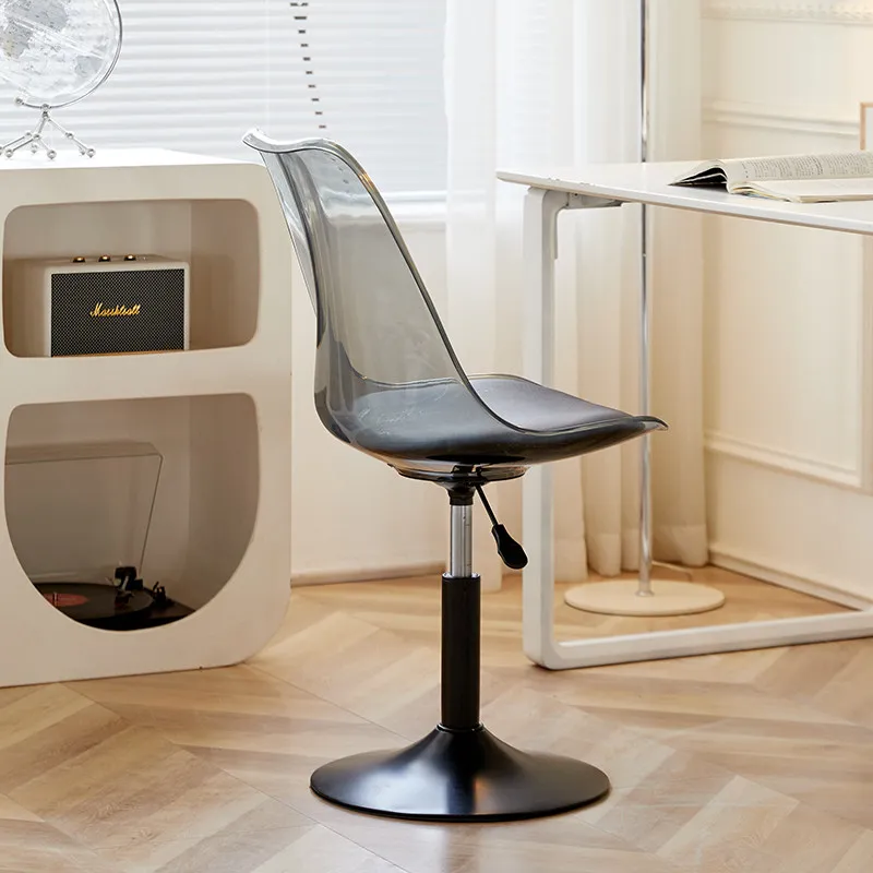 Computer Acrylic Nail Transparent Chair Home Counter Lift Vanity Stool Front Desk Cashier Round Stool Meeting Swivel Chair