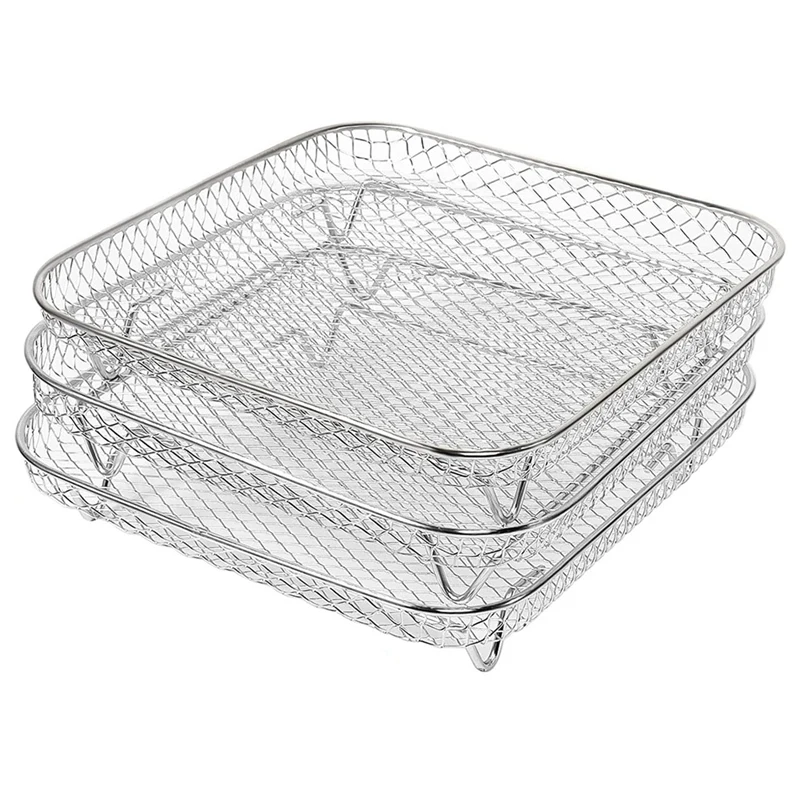 Three-Tier Air Fryer Grilling Rack Stainless Steel Airfryer Tool Baking Tray Roasting Cooking Rack Air Fryers