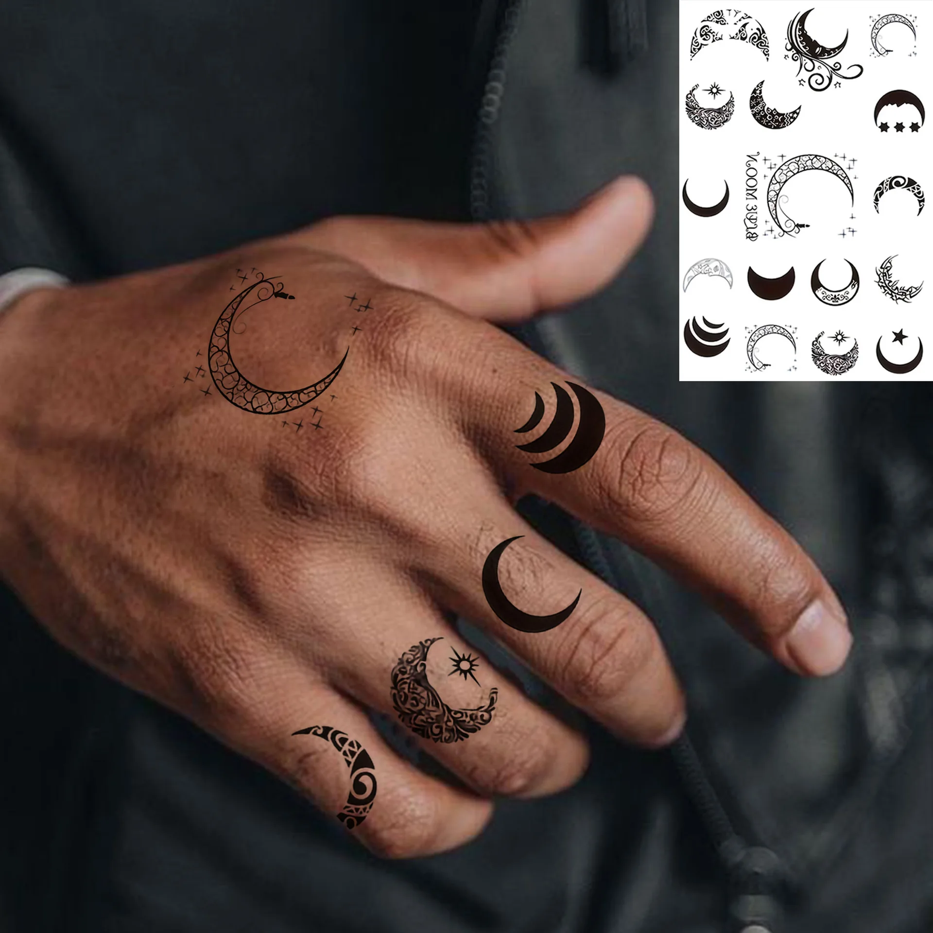 1pc Black and White Waterproof Disposable Tattoo Totem Sticker Lasting Waterproof 1 to Two Weeks Fake Tattoo for Arm and Leg