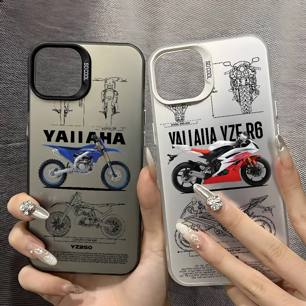 Fashion Luxury Car Y-YamahaS Phone Case For IPhone 17 16 15 14 13 12 11 Pro Max Black Purple Matte Laser Metallic Aurora Funda