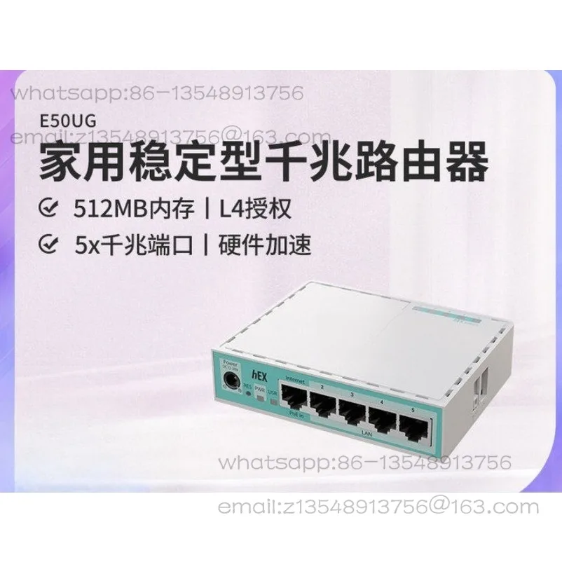 Router Gigabit con Cable E50UG hEX RB750Gr3 con Sistema Operativo RouterOS