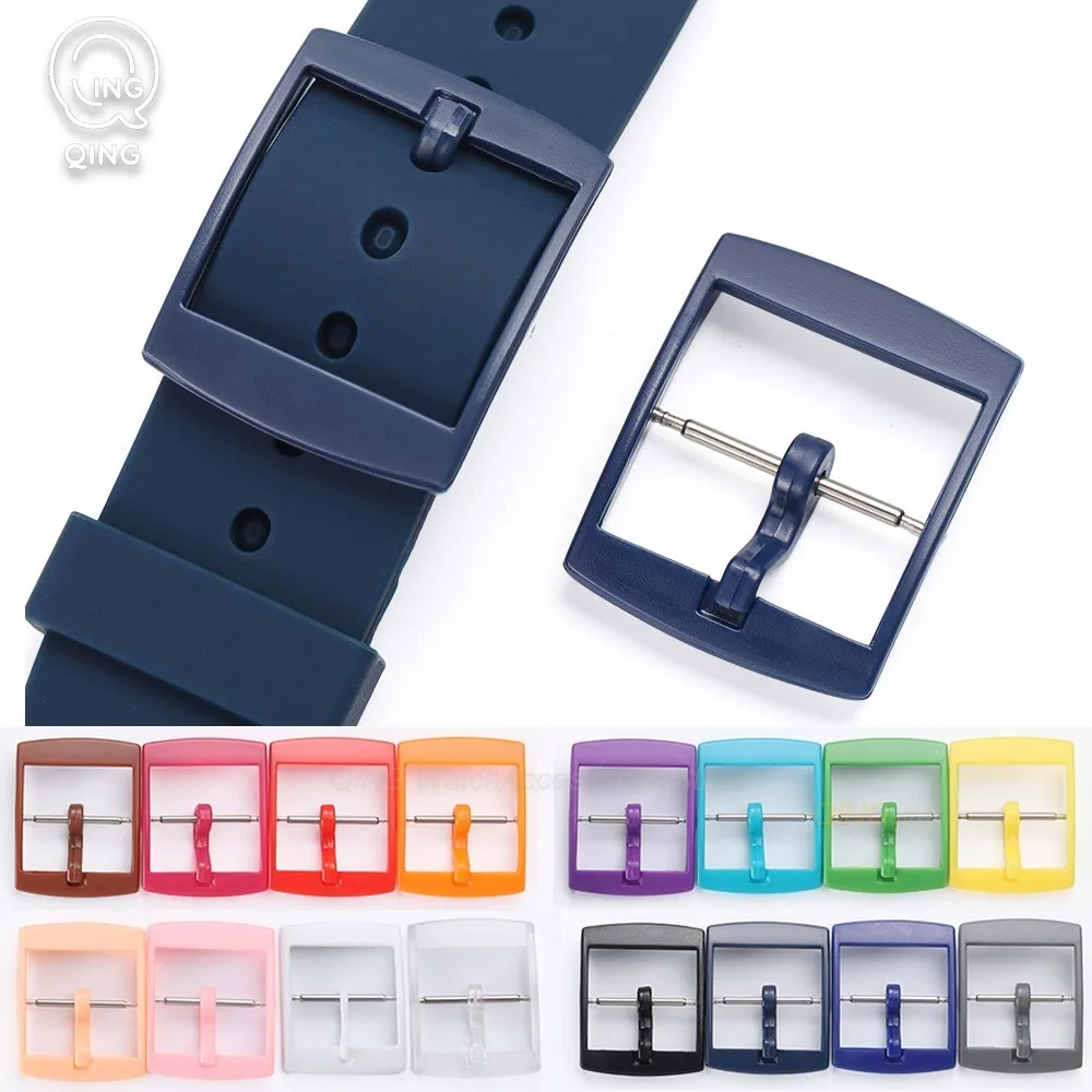 16mm 19mm 20mm Plastic Watch Clasps Accessories for Swatch Strap Colorful Watch Band Pin Buckle Silicone Bracelet Watches Button