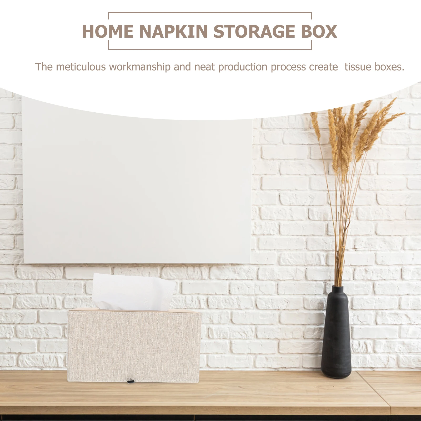 

Napkin Box Tissue Storage Case Waterproof Dustproof Car Desktop Container Simple Wooden Table Napkin Dispenser