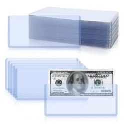 50Pcs Clear PVC Paper Money Stamp Collection Bag Paper Currency Protective Cover Supplies Two Sizes Paper Money Stamp Collection