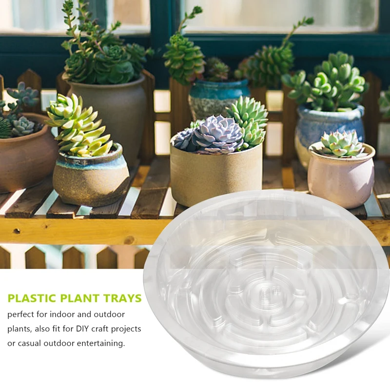 Hot 10Pcs 8Inch Clear Plant Saucer Plastic Drip Trays For Indoor And Outdoor Plants For Holding Succulent Flower Planter Pot