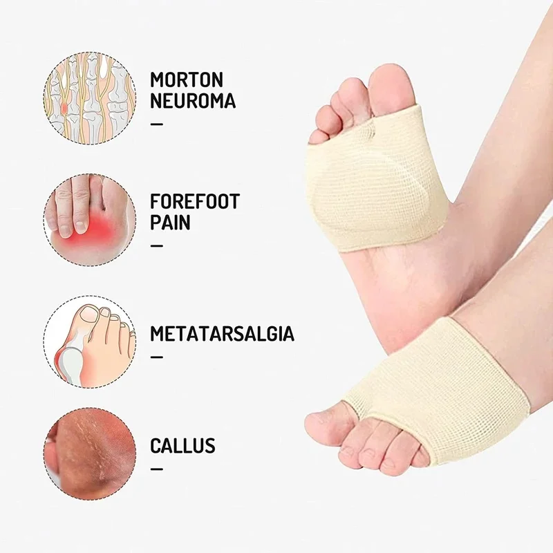 Silicone Gel Insoles for Shoes Metatarsal Forefoot Insert Pad for Women Men Foot Cushion Pads For Hallux Valgus Corrector Socks view 2