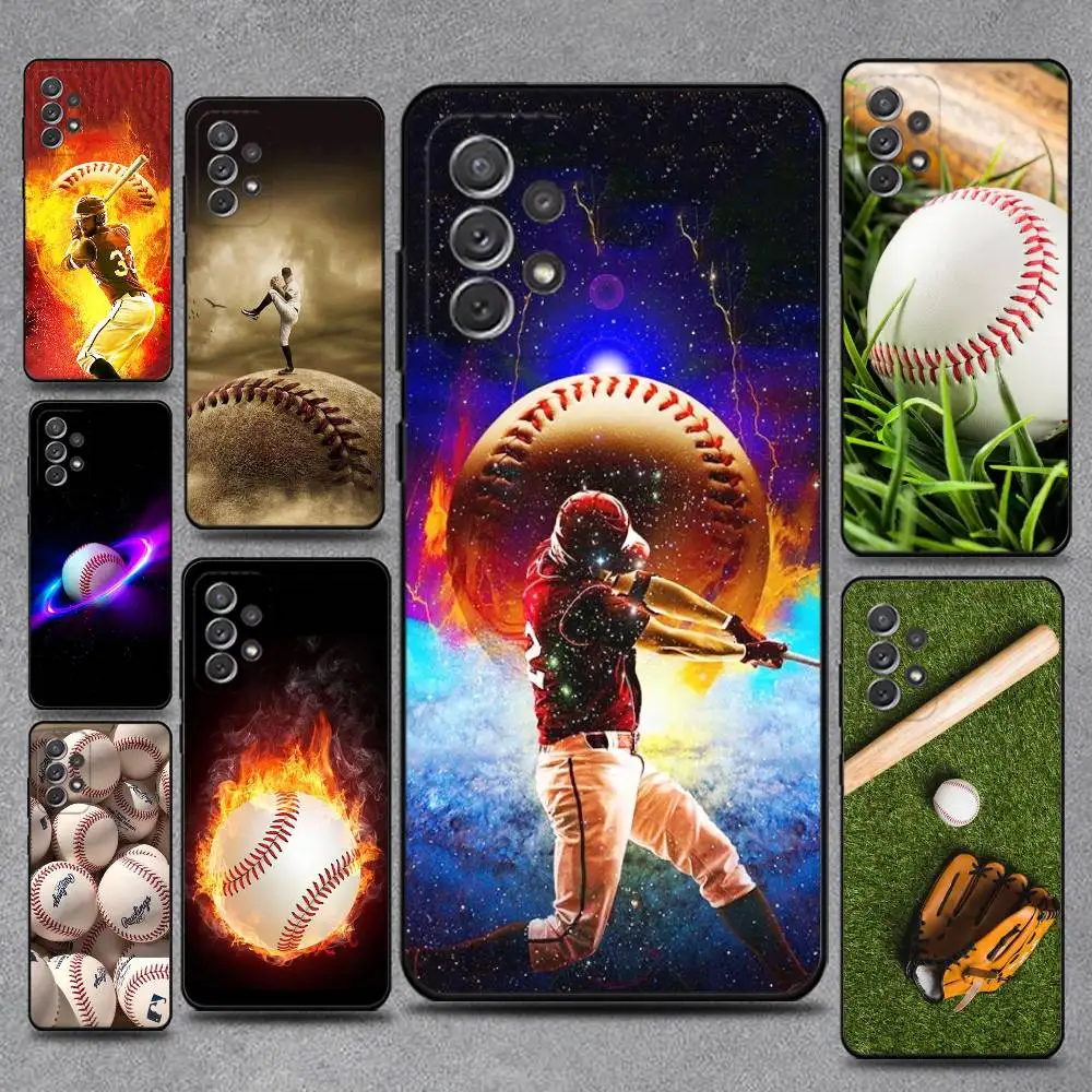 

Baseball Phone Case For Samsung S25,S24,S21,S22,S23,S30,Ultra,S20,Plus,Fe,Lite,Note,10,9,5G Black Cover
