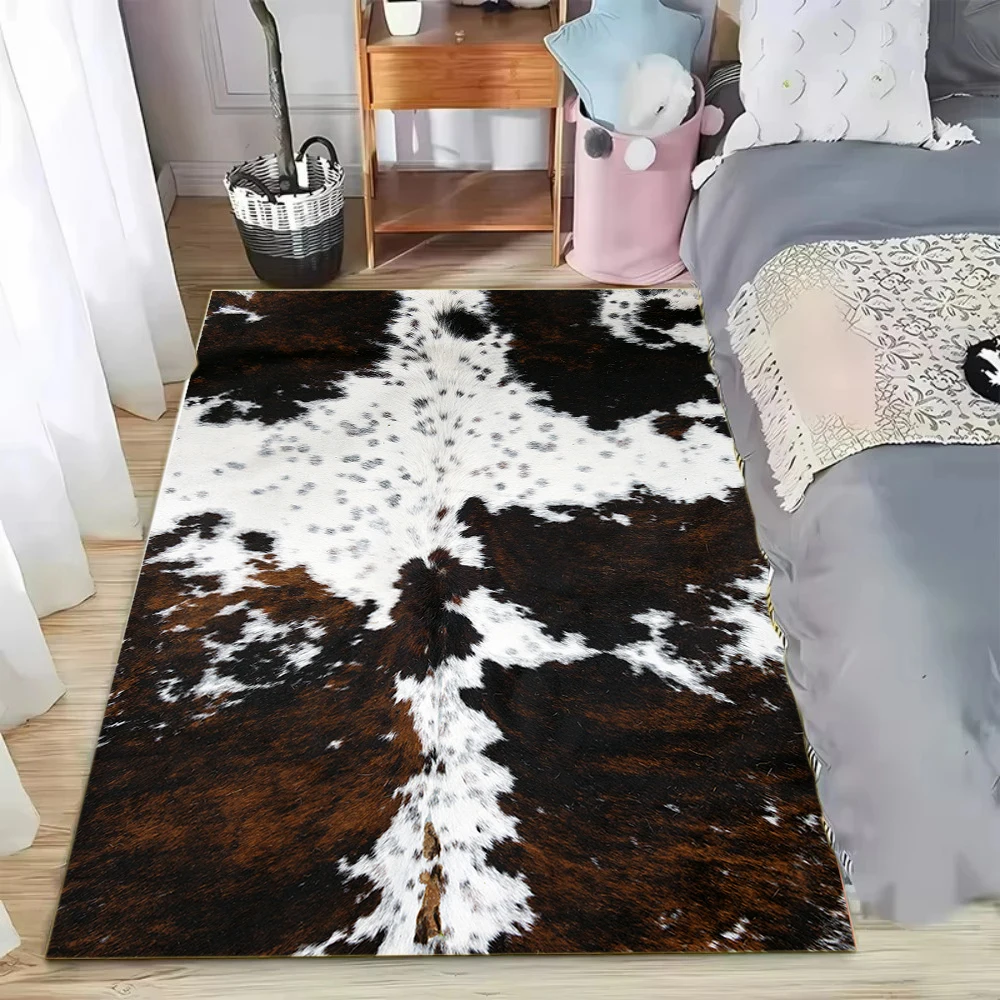 フェイクカウハイド柄エリアラグ ナチュラルテクスチャ ホーム - Cowhide Rug Faux のレビューと価格