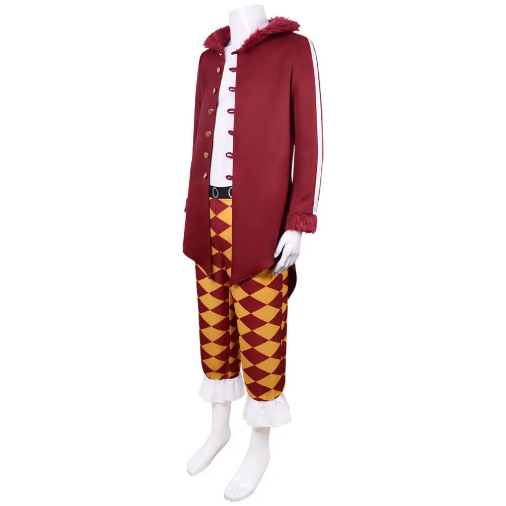 Bartolomeo Cosplay Traje para Homem, Roupas Piratas, Casaco e Calças, Roupas Halloween, Roupas Anime
