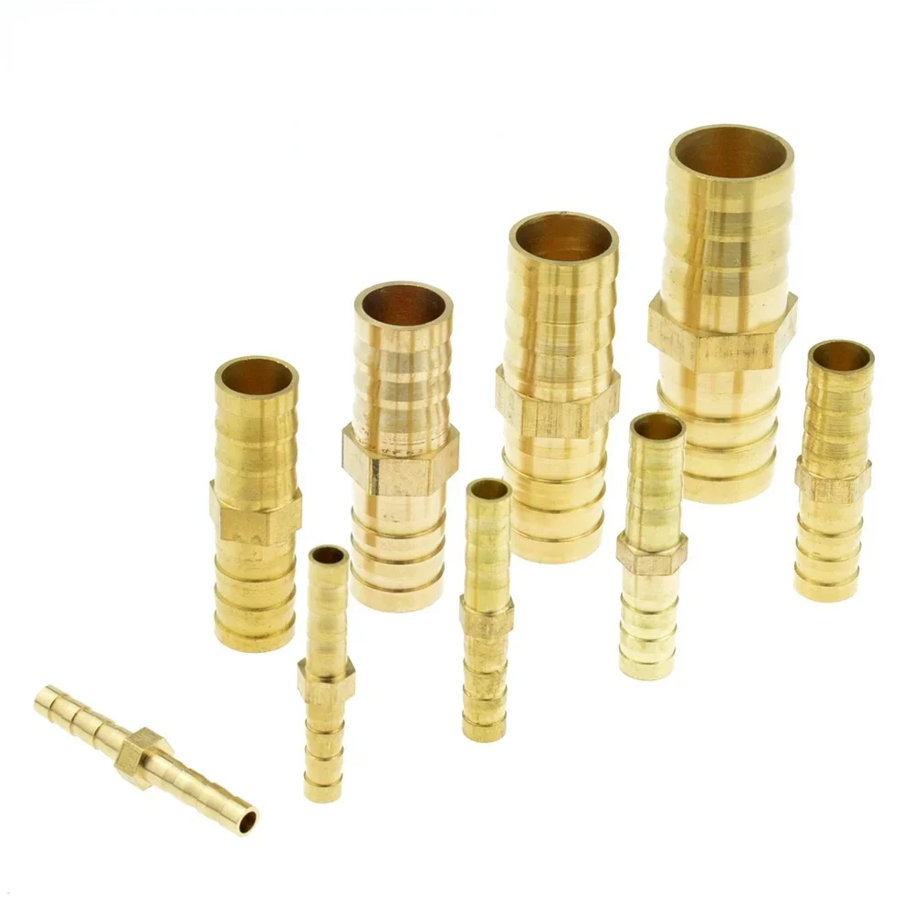 Brass Splicer Barb Pipe Fitting 4mm 6mm 8mm 10mm 12mm 19mm 16mm 25mm Tail Pneumatic Air Water Hose Connector Coupler Adapter