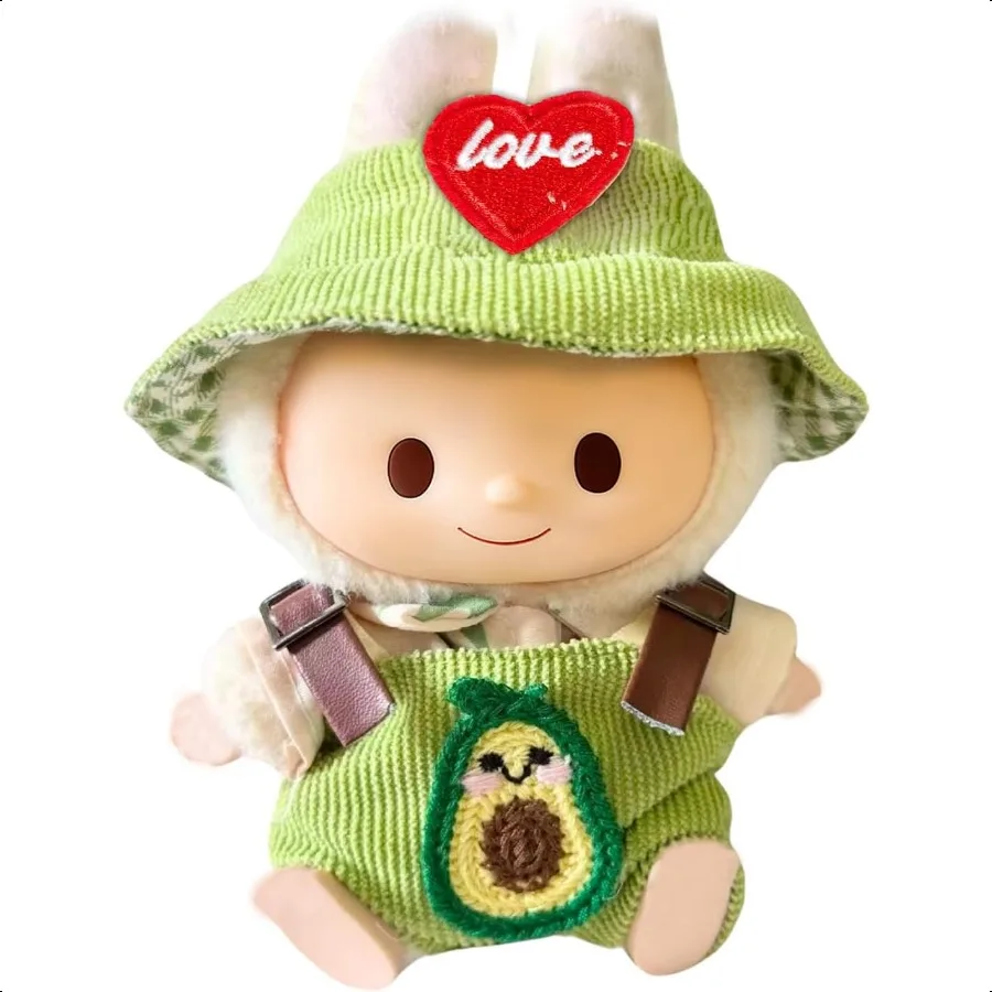 

Clothes for 17cm DollCute Outfit Set with Hat Accories for 17cm Dolls Soft Cotton Clothing No Doll (Green)